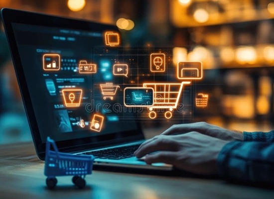 E-commerce development concept artwork